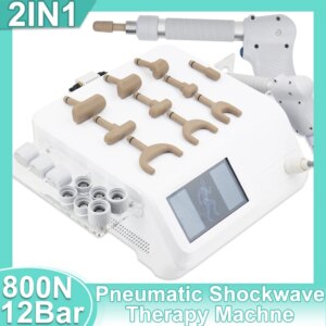 12Bar Pneumatic Shockwave Therapy Machine Deep Tissue Massage For Relaxation Treatments Pain Relief 2in1 Shockwave Body Massager