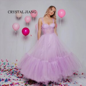 Elegant Long Vestidos De Fiestas Elegantes Mujer Spaghetti Straps Tulle Sleeveless Backless A Line Floor Length Prom Dresses