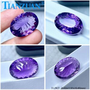 Natural Amethyst Intense Purple Color Oval Shape Brilliant Cut Loose Gem Stone with GRC Certified