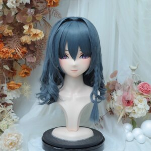 Customize Character Female/Girl Resin Kig Full Head With Lock Anime Cosplay Japanese Anime Kigurumi Mask