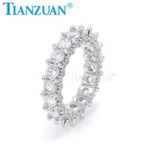 Simple 4mm D Color VVS1 Moissanite Wedding Band Rings Promise Engagement Eternity Ring Jewelry Accessories