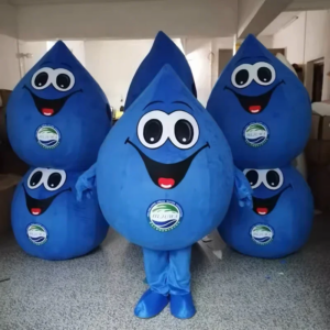 blue water drop drips Mascot Costumes for Adults