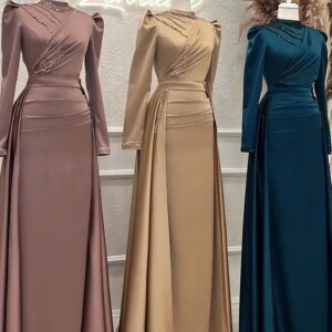 Stand Up Collar Luxury Women’s Wedding Evening Dress
