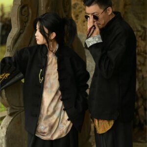 New Chinese plain wool coat for men