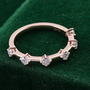 Provence Engagement Rings 10K 14K 18KGold DEF/VS Lab Grown Diamonds Rings for Women half band Classic Finger Personalized Custom