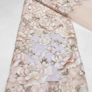 5Yards Luxury African Sequins Groom Lace Fabric 2025 High Quality French Nigerian Beaded Lace Fabric For Wedding Dress ST