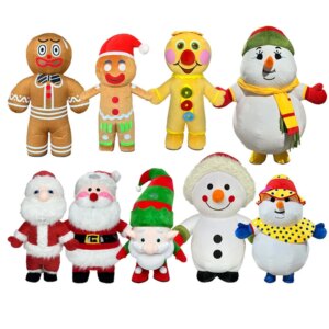 Inflatable Christmas Series Snowman Santa Claus Gingerbread Man Plush Costume Cosplay Adult Universal Christmas Party Mascot