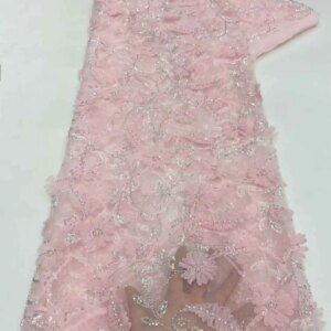 New Listing African Lace Fabric 2025 New High Quality Sequins French Beaded Tulle Laces For Nigerian Wedding Dresses Sewing XZ65