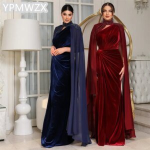 Customized Prom Gown Evening Formal Dress Party Occasion YPMWZX Asymmetrical Column Floor Length Skirts Tulle Bespoke D