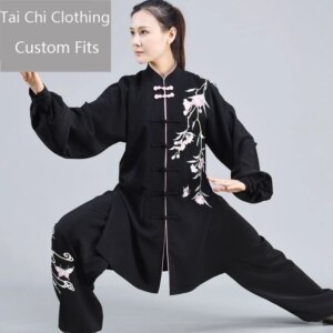 Cane Flower Mid-Length Tai Ji Suit Autumn and Winter Warm Exercise Clothing Women’s New