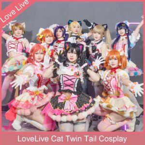Anime LoveLive/Love Live Cat Twin Tail Twintails Arcade Game Cosplay Costume Tojo Nozomi Nico Honoka Umi Rin Maki Eli Full Set
