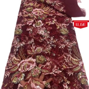 2025Latest Elegant Superior Quality Autria Luxurious Soft mesh Lace With Lots Beads fabric For Wedding Evening Dress U_Ge2895