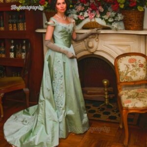 Vintage Edwardian Evening Dress Straps Off Shoulder Elegant 1890s Prom Dress Belle Epoque Style Special Occasion Gown Customized