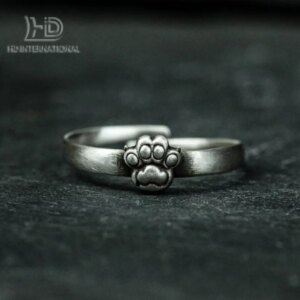 925 sterling silver cat paw ring, cat paw ring, paw print ring, pet jewelry, gift for cat lovers