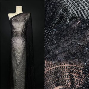 Bead tube embroidery sequin lace floral wedding dress performance fashion fabric