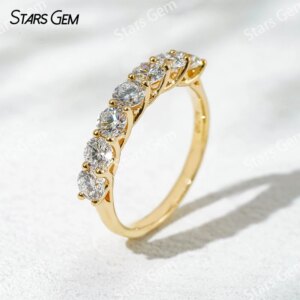 18K Soild Gold 3.6mm Round Brilliant Cut Lab Grown Diamond Ring Anniversary Rings Engagement Gift For Women