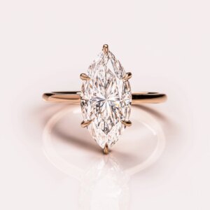 14K White Gold Marquise Cut Lab Grown Diamond Engagement Ring CVD HPHT Lab diamond With IGI Certificate