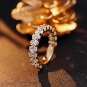 Provence 18KGold DEF/VS Lab Grown Diamonds Rings for Women half  Eternity  Rings Classic Finger Personalized Custom Promise Gi