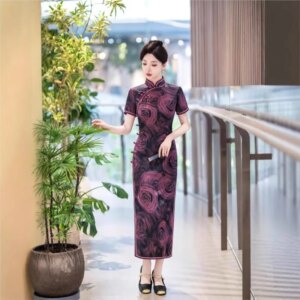 New cheongsam Chinese style elegant temperament long performance