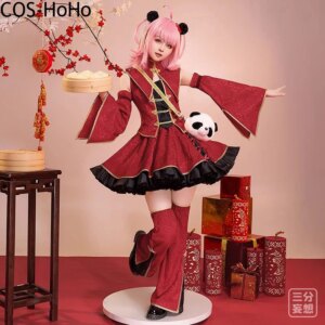COS-HoHo Shugo Chara Hinamori Amu Chinese Style Game Suit Sweet Lovely Cosplay Costume Halloween Party Role Play Outfit Women