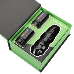 Ambition Moteng 4mm Stroke Electric Tattoo Gun Professional Wireless Rotary Tattoo Pen Machine with Double Battery for Body Art