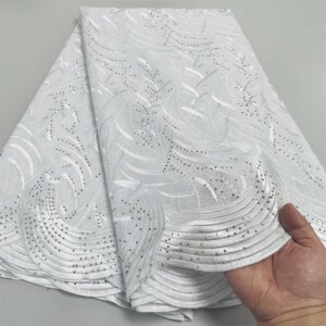 Wholesale Cotton African Lace Fabric 2025 High Quality Swiss Voile Lace Fabric Nigerian Dry Lace Fabrics With Stones Wedding Sew