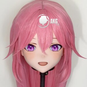 Customize Character Female/Girl Resin Kig Full Head With Lock Anime Cosplay Japanese Anime Kigurumi Mask