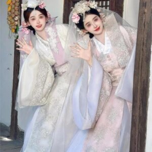 Travel photography ancient clothing big sleeve shirt national style traditional wedding dress boudoir