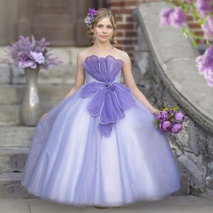 Jill Wish Elegant Sequines Lilac Girl Dress Arabic Sleeveless for Princess Kids Birthday Wedding Party Pageant Holiday Gown J331