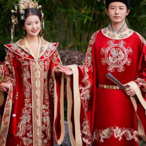 Song Ming Dynasty Hanfu Wedding Dress Original Xiuhe Embroidery Phoenix Gown Dragon Robe Ancient China Wedding Couple Clothing