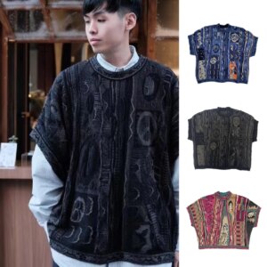 Kapital Vintage Anti-War Hirata Kazuhiro Retro Ethnic Knit Sweater Pullover Loose Short-Sleeved Vest