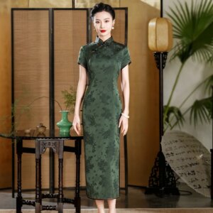 Old Shanghai Real Silk Cheongsam Qipao 2024 New Women’s Improved Dress Retro Temperament Long