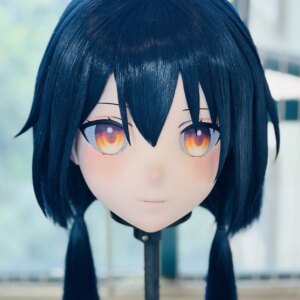 Customize Character Female/Girl Resin Kig Full Head With Lock Anime Cosplay Japanese Anime Kigurumi Mask