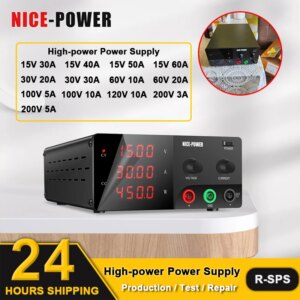500W 1200W DC Power Supply High-Power Adjustable Lab Production Tester Voltage Stabilizer 30V Programmable For Charging Repair