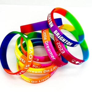 YERLLSOM 500pcs/Lot Hot Selling Silicone Wristbands Fashion Custom rainbow Promotional Silicone Wristbands for Event