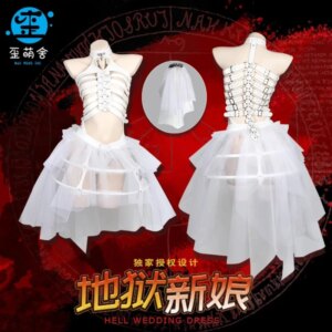 Corpse Bride Halloween Costume Original Wedding Dress Fluffy Skirt Lovely Demon Halloween Costumes for Women