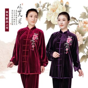 Tai Ji Suit Martial Arts Women’s Velvet Autumn and Winter Thickening Spring Practice Embroidery 2018 New Clothing Men