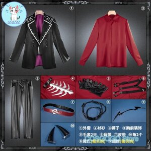 COSGOGO [Customized] Vtuber Ryushen Cosplay Costume Cos Game Anime New Clothes Party Uniform Hallowen Play Role Clothes Clothing