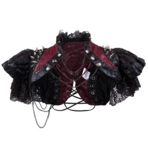 WU01 Victorian Medieval Retro Steampunk Shawl Cosplay Costume Gothic Leather Lace Rock Cape Women Adult Halloween Patry RolJk5*!