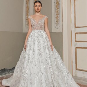 Luxurious Off-The-Shoulder Wedding Dress 2025 Elegant Sequined Bride Gown Charming Beaded Bride Robe Vestidos De Novia