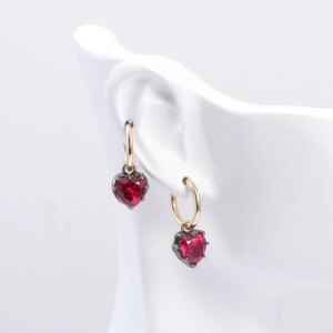 Provence 10K/14K gold big gemstone cushion lab ruby drop earrings for women luxury halo diamond earrings custom Wedding Jewelry