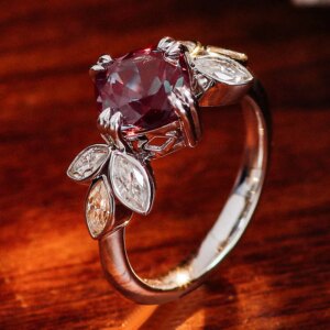 Provence Luxury Wedding Ring 18K Gold Cushion Lab Gemstone ring DEF/VS Lab Diamonds Side Stone Engagement ring for women Custom