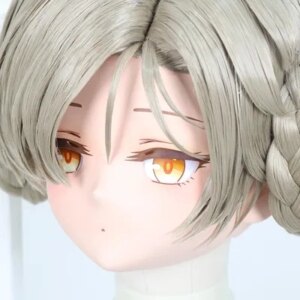 (C-36)Customize Character Resin Full Head With Back Shell Japanese Animego Cosplay Crossdressing Anime Kigurumi Mask With Lock