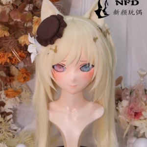 (NFD-25-18)Customize Full Head With Lock Crossdress Doll Female/Girl Japanese Anime Cartoon Character Kig Cosplay Kigurumi Mask