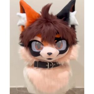 Brown Fursuit Husky Fox Mascot (Head) Halloween Party Fur Cosplay