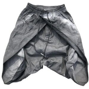 Wasteland Style Pants Slant Dark High Street Style Made Old Casual Shorts Man