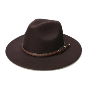 Vintage coffee belt woolen felt bowler hat for boys and girls