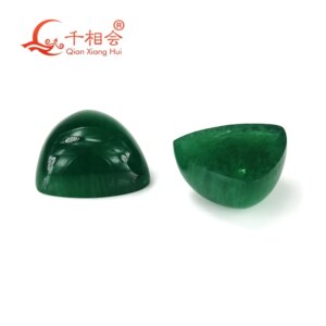 GRC 10*10MM trillion flat back Created Hydrothermal Muzo opaque green Emerald including minor cracks inclusions loose gemstone