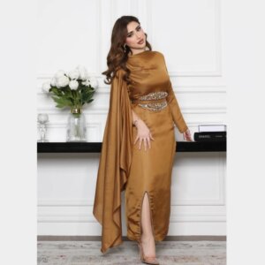 Customized Evening Satin Beading Draped Pleat Evening A-line Boat Neck Bespoke Occasion Gown Midi Dresses Saudi Arabia