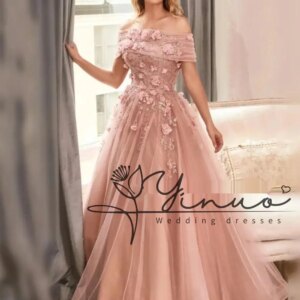 customizedSparkly Sequins 3D Flower Evening Gown Elegant Off The Shoulder Cocktail Dress Classic A-line Long Prom Dresses Robe
